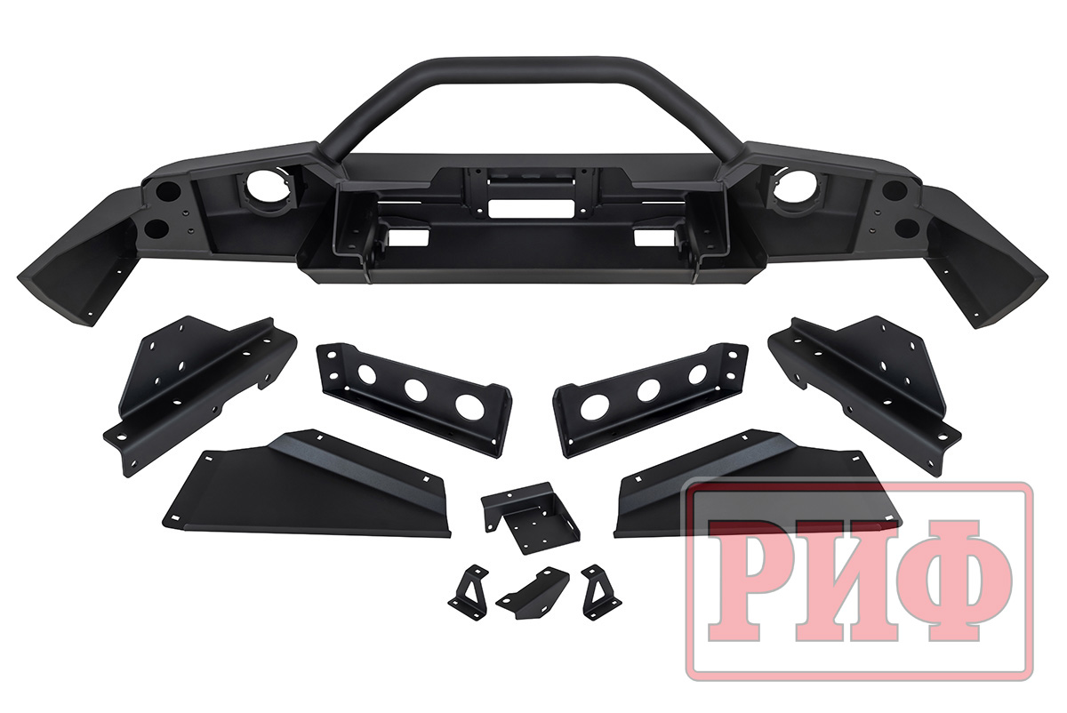 картинка Бампер силовой передний ГАЗ Соболь NN штатные фары, с дугой, стандарт