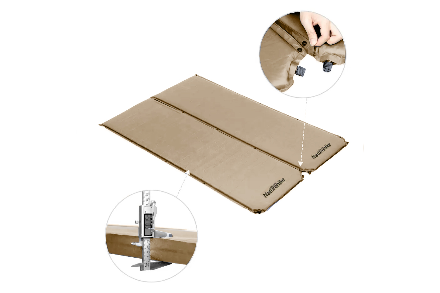 картинка Коврик самонадувающийся Naturehike, 200х63х5 см, хаки
