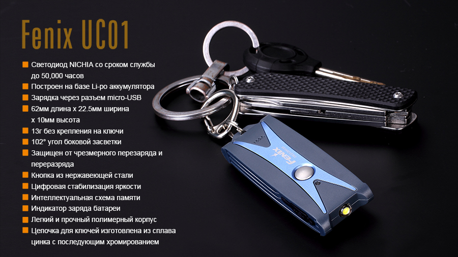 Фонарь Fenix UC01 фиолетовый