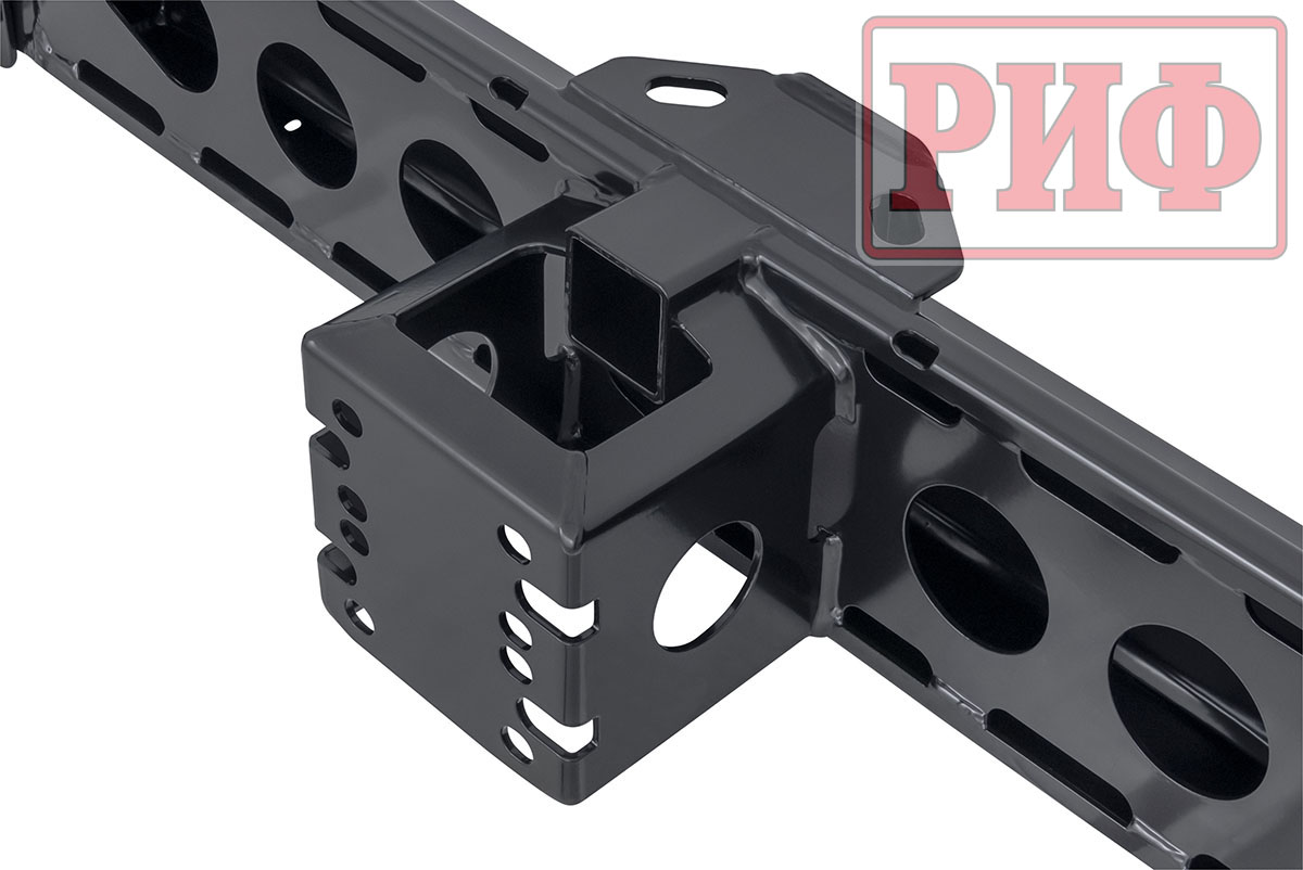 картинка Бампер РИФ задний УАЗ Хантер с квадратом под фаркоп, калиткой (справа), подсветкой номера, лифт 65 мм