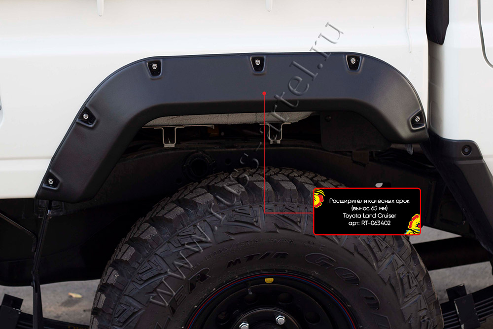 картинка Расширители колесных арок (вынос 65 мм) Toyota Land Cruiser 79 2007-