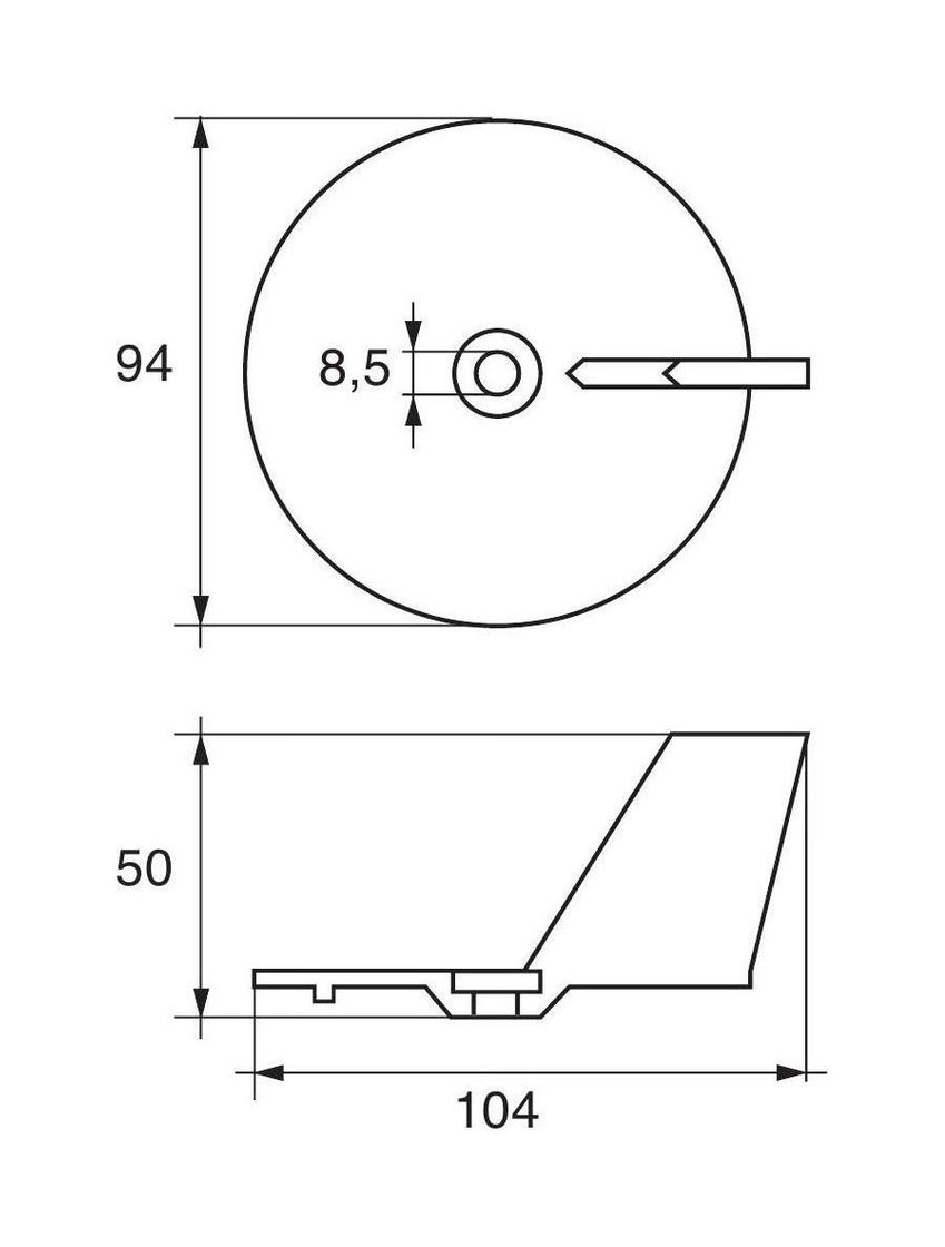 картинка Анод цинковый 20-50 (киль протектор)