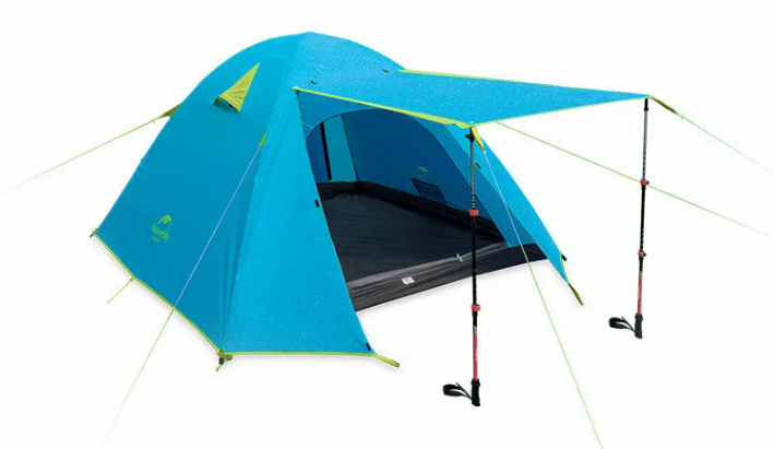 картинка Палатка Naturehike P-Series 4-местная, алюминиевый каркас, голубая