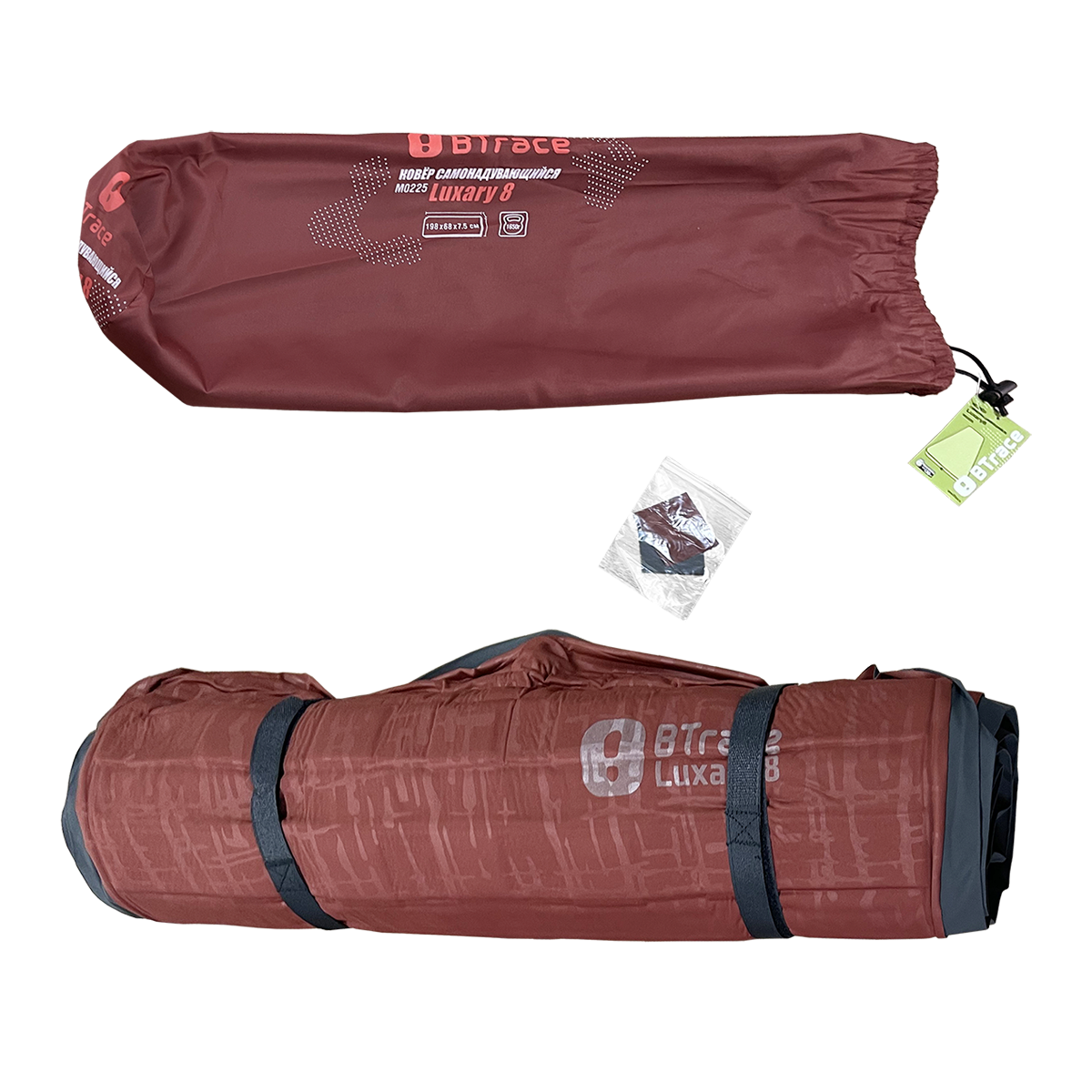 картинка Ковер надувной утеплённый BTrace Luxary 8, 198х68х7,5 см (Красный)