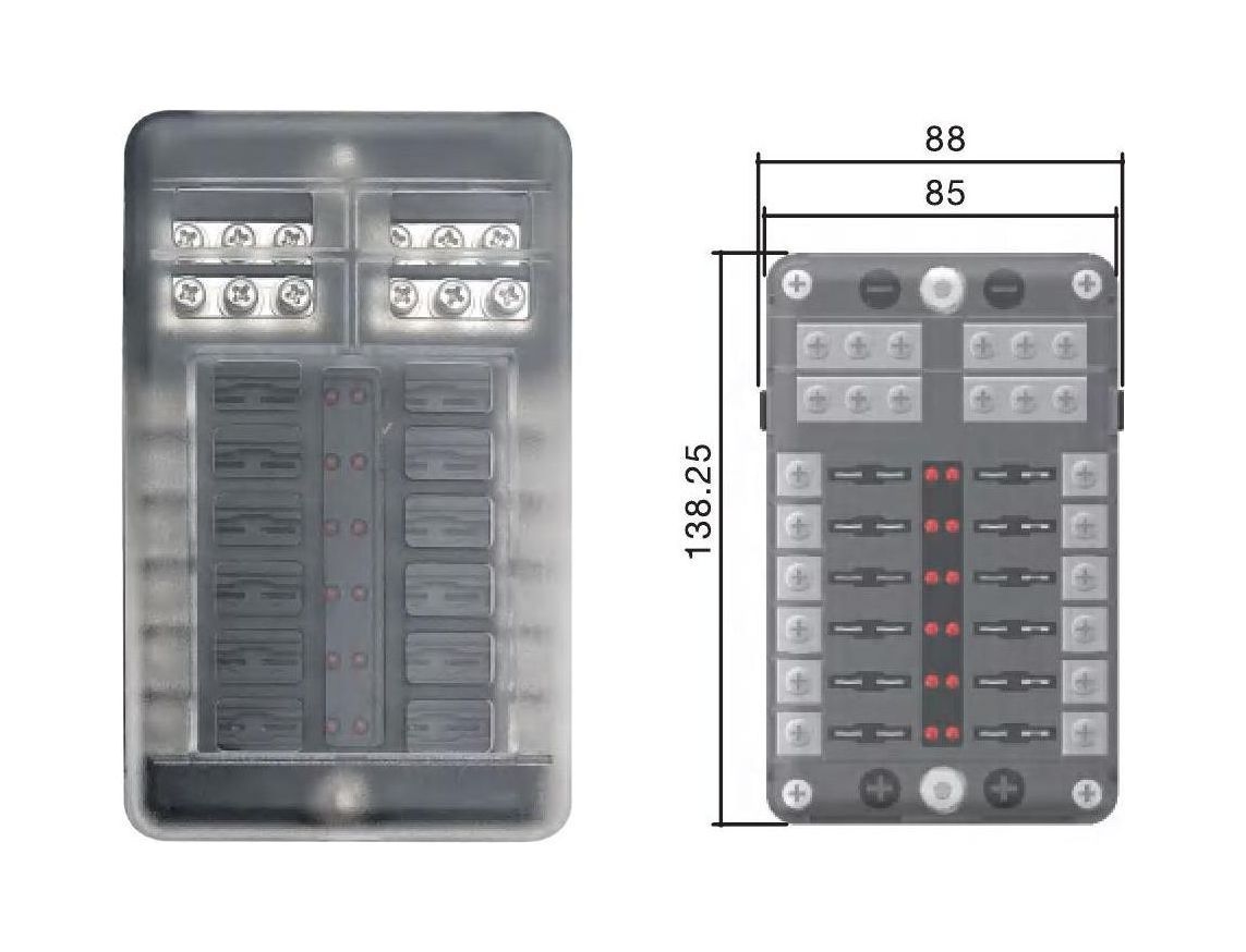 картинка Блок на 12 предохранителей, Marine Rocket