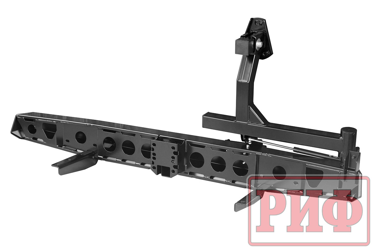 картинка Бампер РИФ задний УАЗ Буханка с квадратом под фаркоп и калиткой , лифт 65 мм (калитка слева)