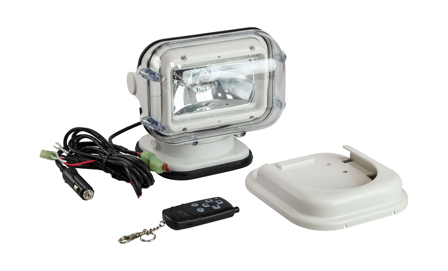 картинка Прожектор стационарный галогеновый с беспроводным пультом управления, белый