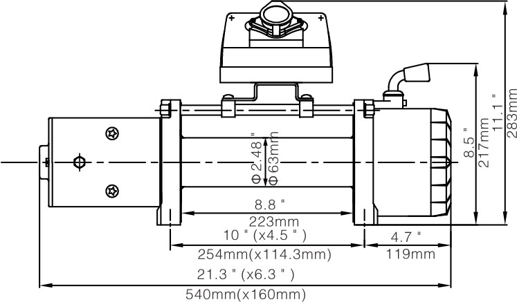 картинка Лебедка Runva 8000 lbs, 12В 3629кг