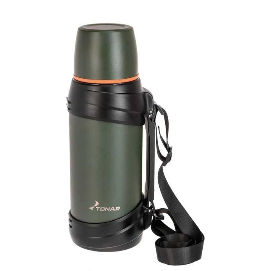картинка Термос ТОНАР 2000ML хаки (дополн.пласт.чашка, ручка)