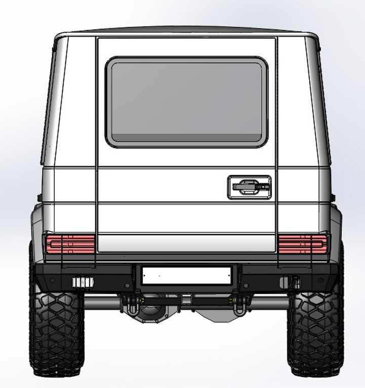 картинка Бампер задний KDT без места под лебедку для Mercedes-Benz G-класс