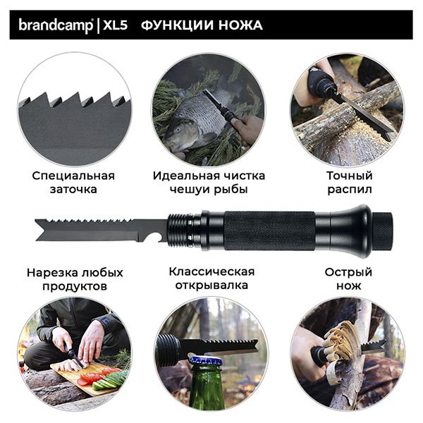 картинка Лопата многофункциональная "brandcamp" BC-XL5, 21 предмет