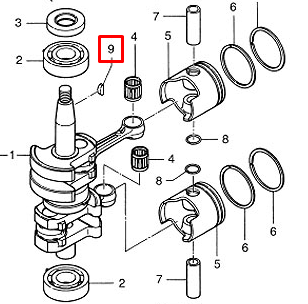 картинка Шпонка маховика Tohatsu 6-9.8, MFS6 (PREMARINE)