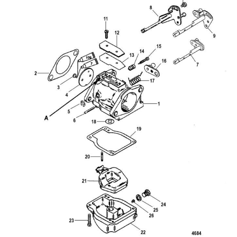 картинка Прокладка паронитовая MERCURY 75/90/100/115/125 (Quicksilver)