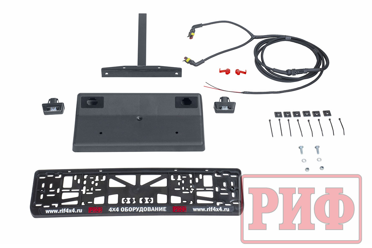 картинка Бампер задний РИФ Toyota Hilux 2015+ с фонарями и калиткой, без фаркопа