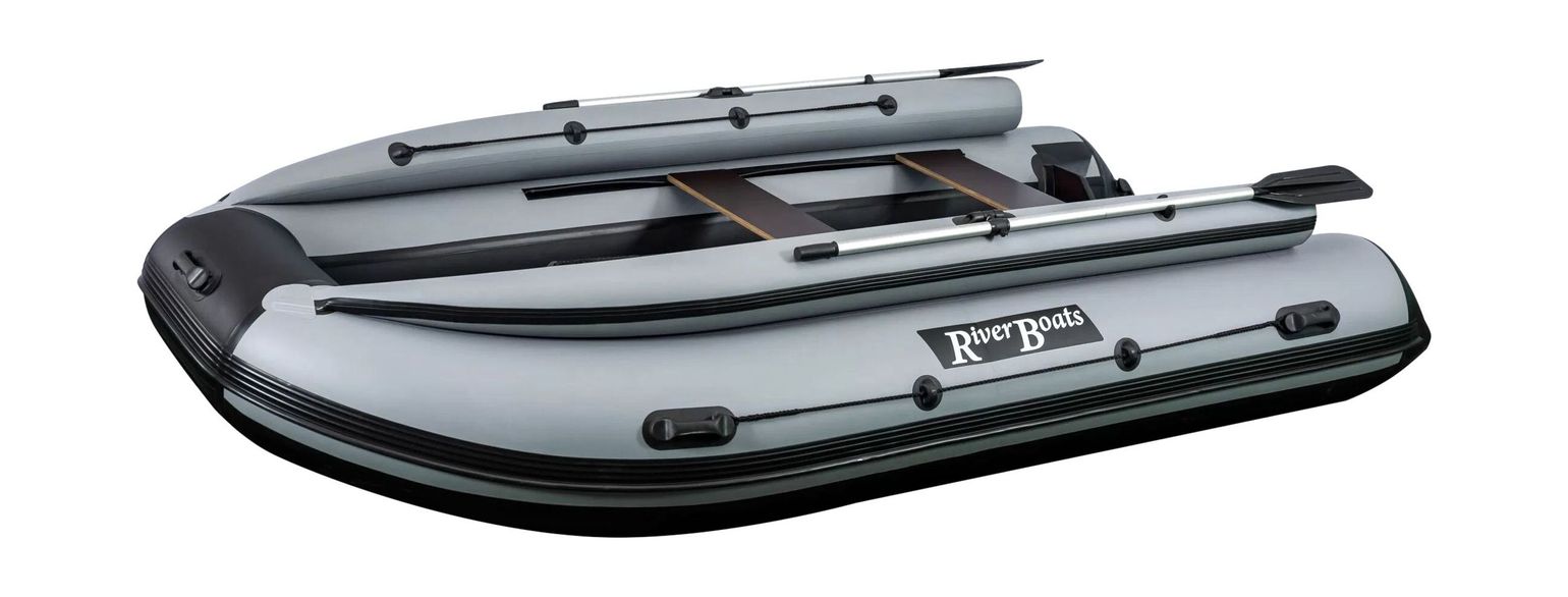 картинка Надувная лодка ПВХ, RiverBoats RB 410 НДНД, ф/б, черно-серый