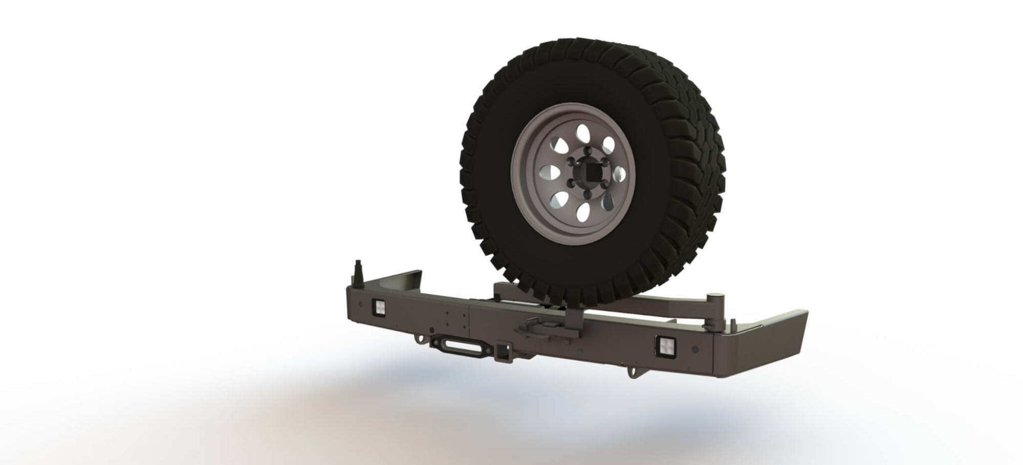 картинка Бампер силовой задний Toyota Land Cruiser Prado 150 2009-2017 квадрат, лебедка, калитка центр, птф