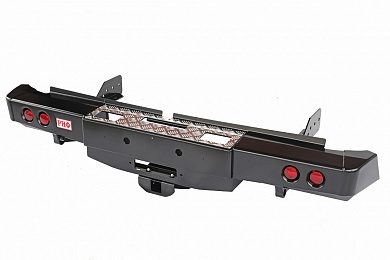 картинка Бампер задний РИФ Mitsubishi L200 2015+ с площадкой под лебедку, квадратом под фаркоп и фонарями