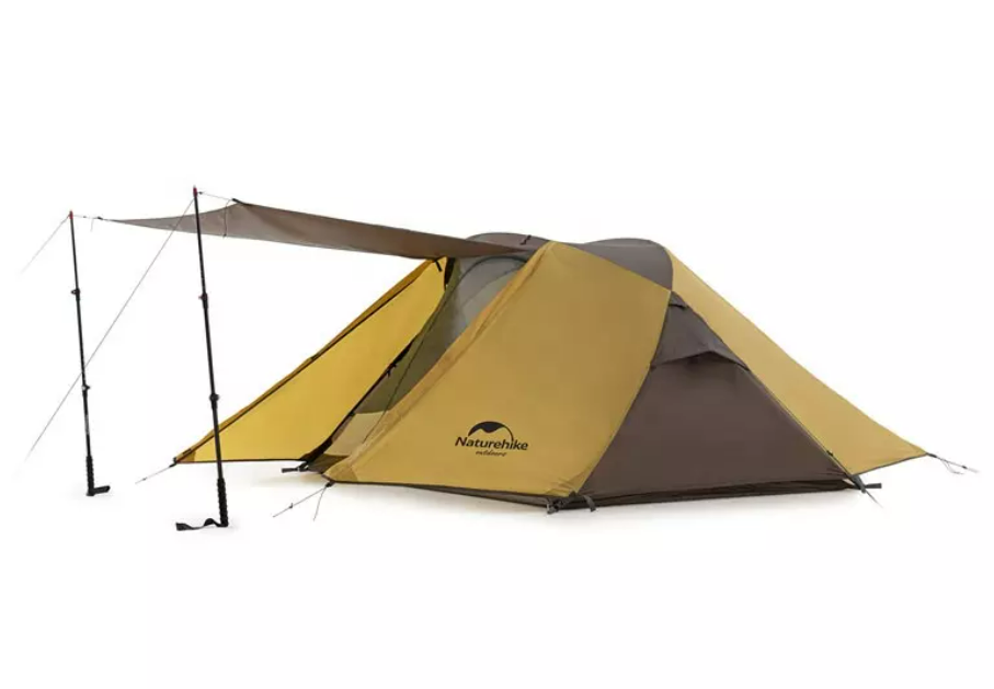 картинка Палатка Naturehike Butterfly 2-местная, алюминиевый каркас, желто-коричневый