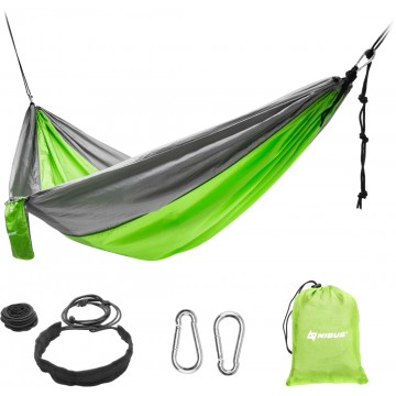 картинка Гамак без планок NISUS 140х260см нейлон 210T зеленый/серый