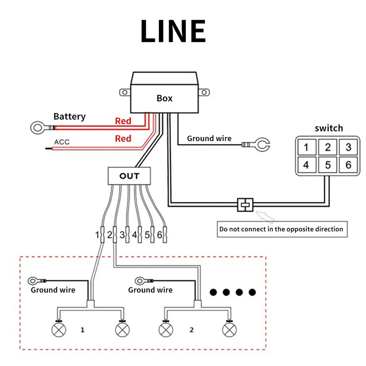 картинка Панель переключателей групповая 6 шт. 12В 60А, 24В 40А 960Вт