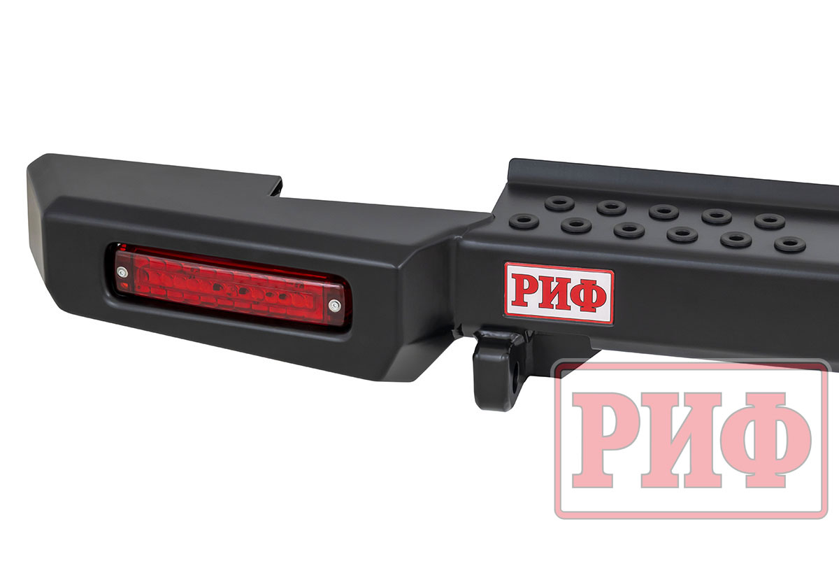 картинка Бампер задний УАЗ Хантер с фонарями, калиткой, возможностью установки фаркопа, стандарт RIF469-21225 "РИФ"