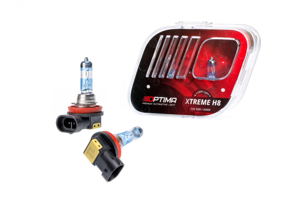 Галогенные лампы Optima Xtreme H8 +130% light 4200K, 12V, 35W