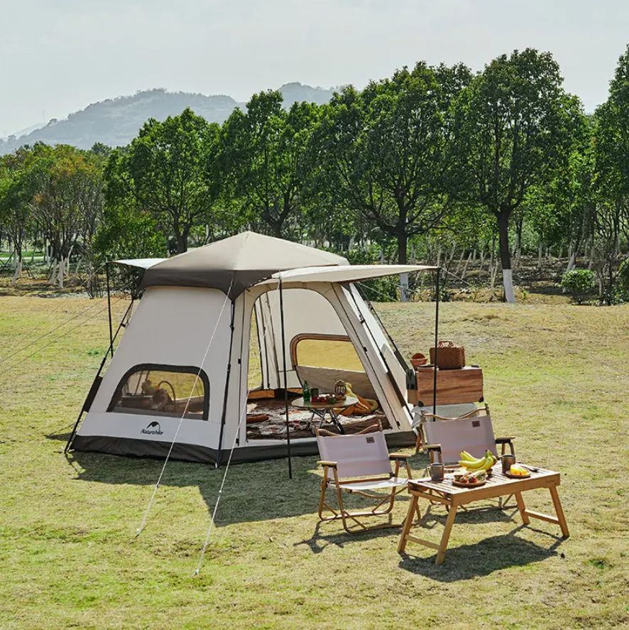 картинка Палатка Naturehike Hexagonal 3-4-местная, автоматическая, хаки (бежевая)