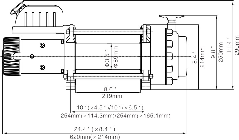 картинка Лебедка эвакуаторная Runva 17500 lbs, 12В 7960 кг (индустр.)