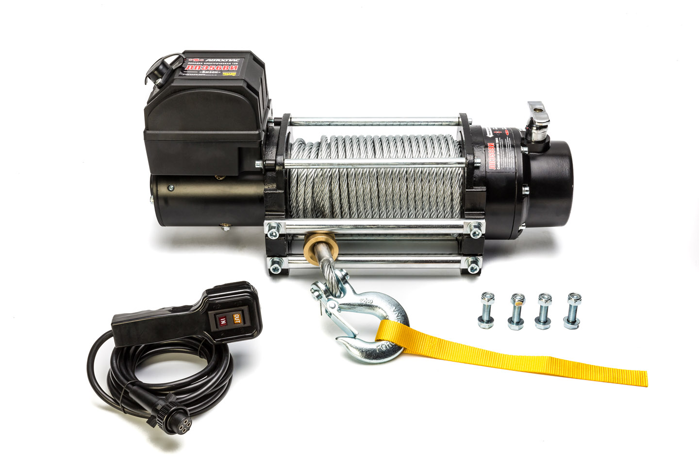 картинка Лебедка эвакуаторная АВТОСПАС БИЗОН ЛПЭ56ВИ 24В планетарная