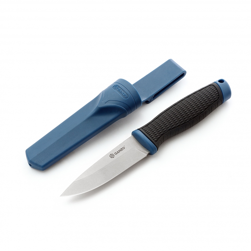 картинка Нож Ganzo G806 черный c синим, G806-BL