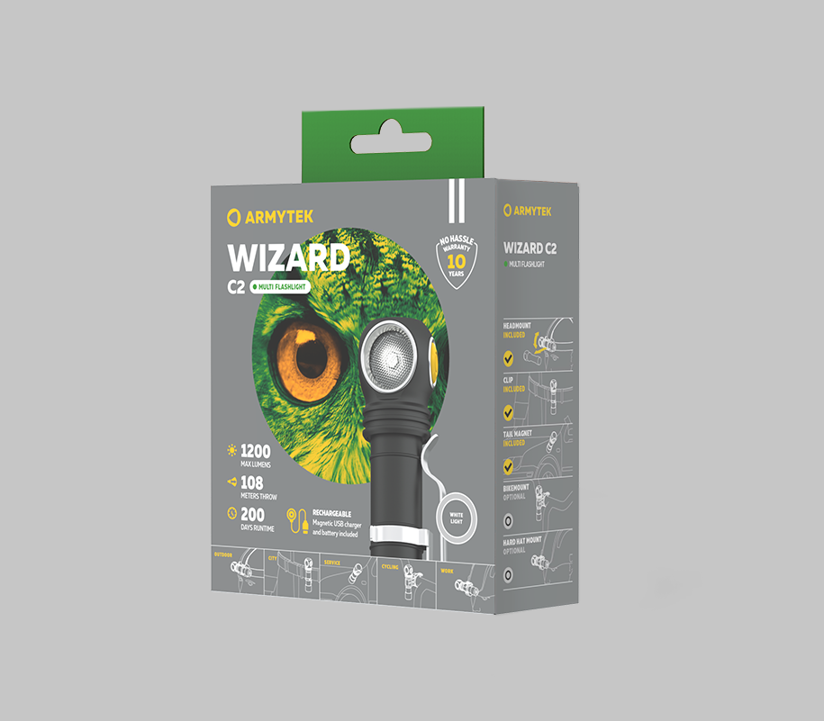 картинка Фонарь Armytek Wizard C2 Magnet USB LH351D Белый