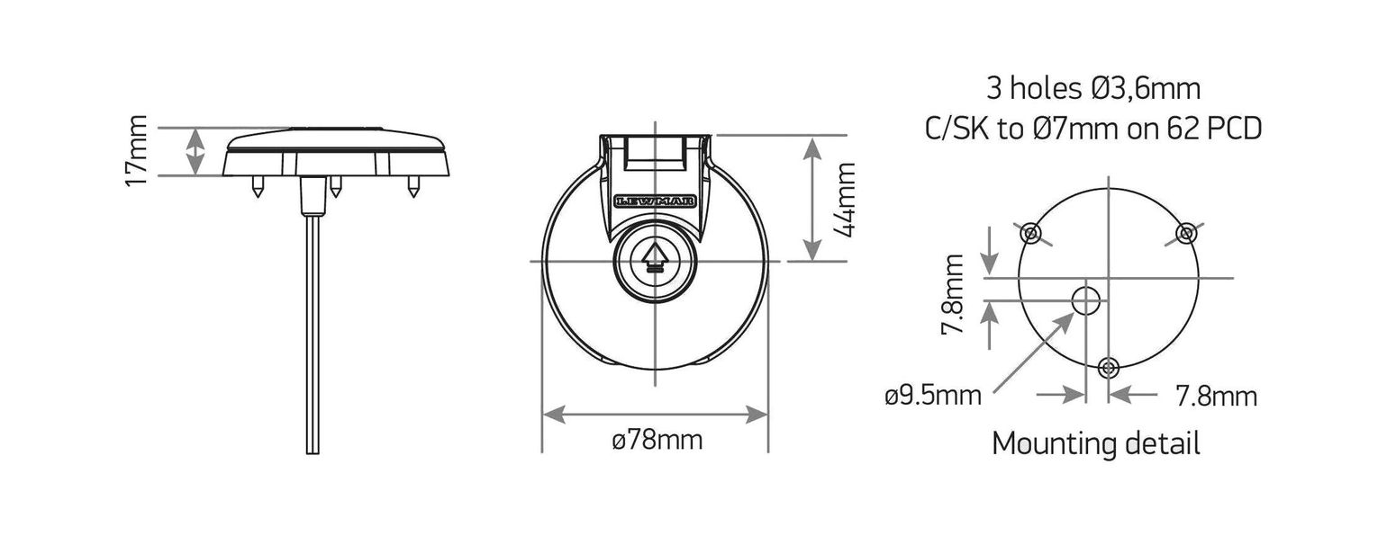 картинка Кнопка управления якорной лебедкой, палубная Lewmar (Down)