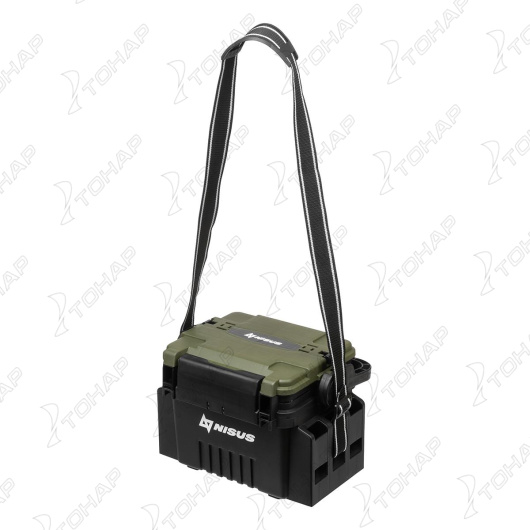 Ящик форелевый NISUS 30x21.5x25 см, черный с зеленым