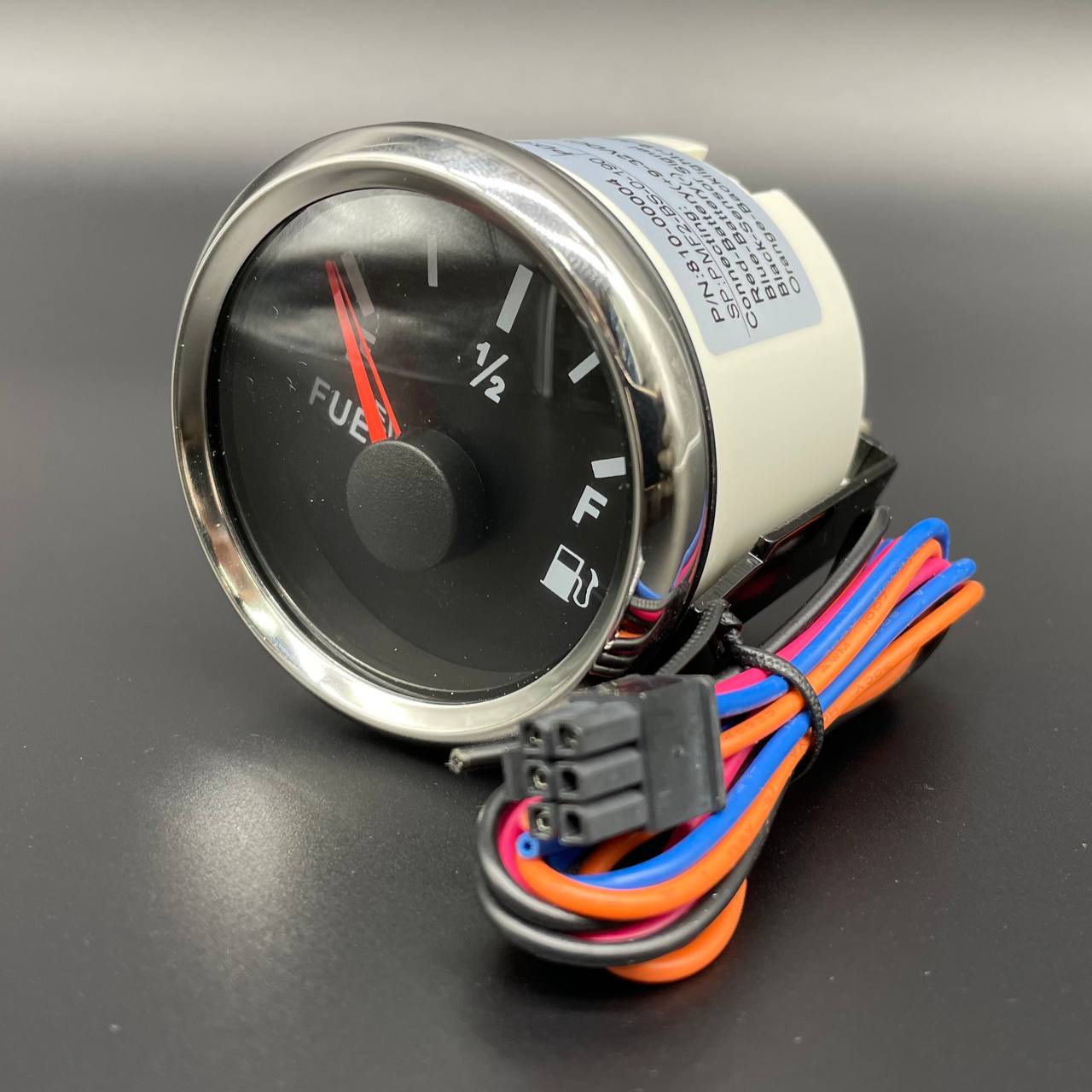 картинка Указатель уровня топлива (аналог) (черный, хромированный ободок)