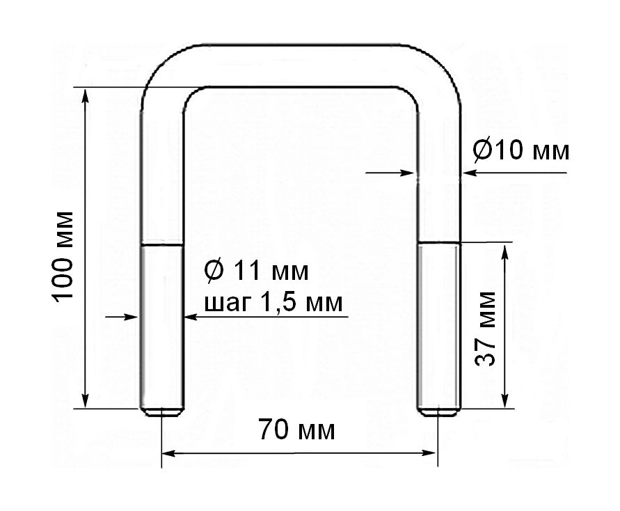 картинка Скоба П-образная 70х100 мм