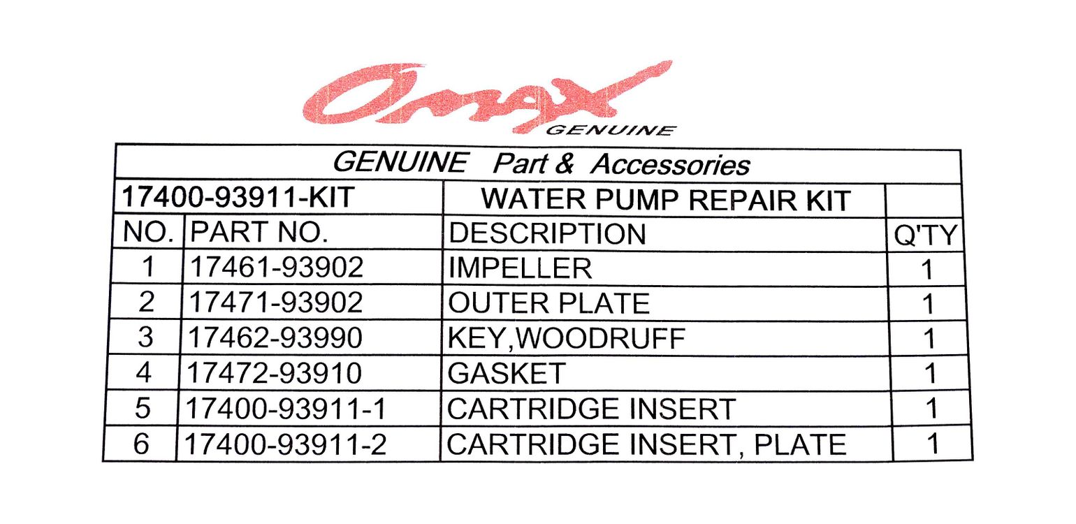 картинка Ремкомплект помпы Suzuki DT9.9-15, Omax