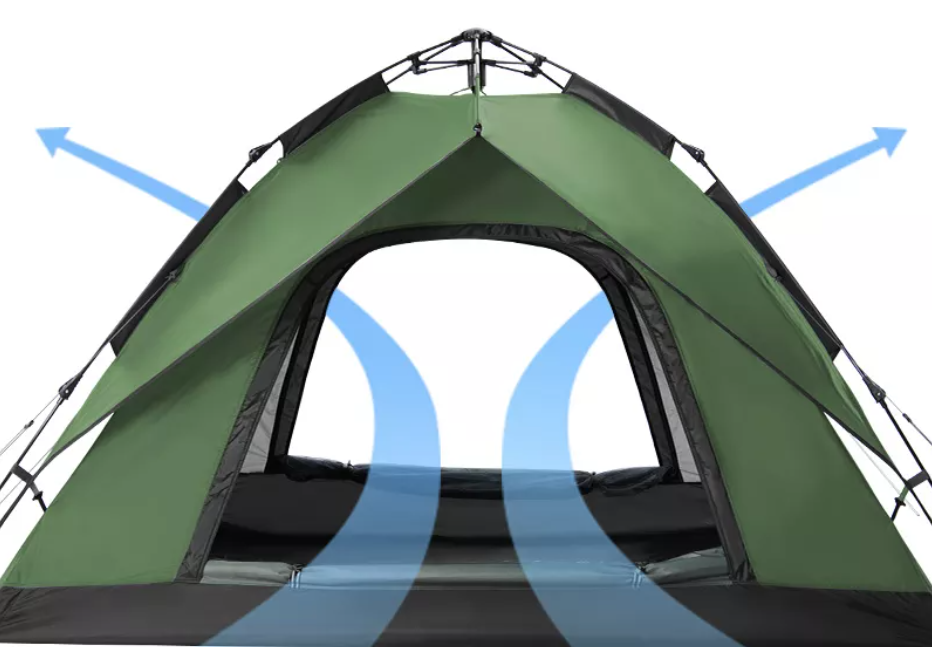 картинка Палатка Naturehike 4-местная, быстросборная, зеленая