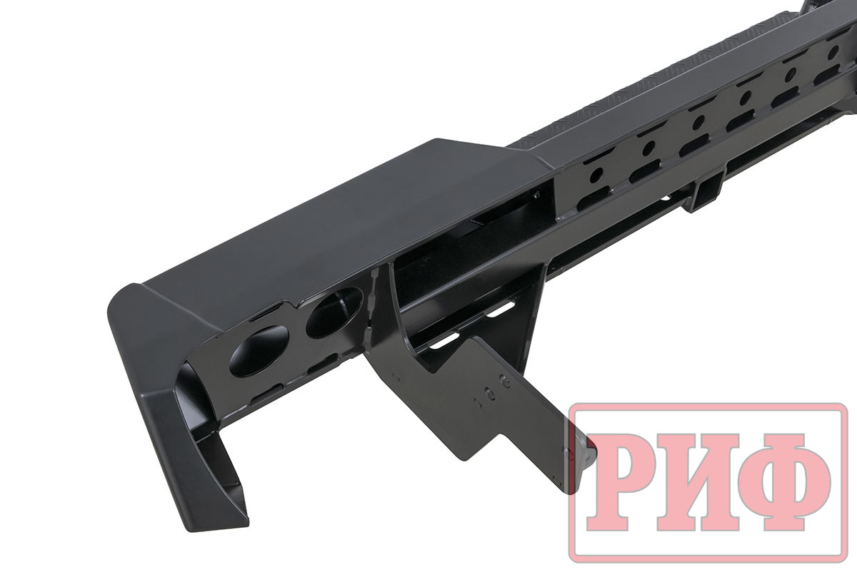 картинка Бампер задний РИФ Isuzu D-MAX с квадратом под фаркоп и фонарями, стандарт