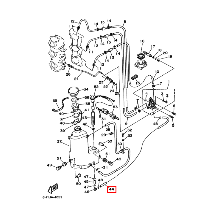 картинка Трубка маслянного насоса Yamaha 60-90 (Yamaha)