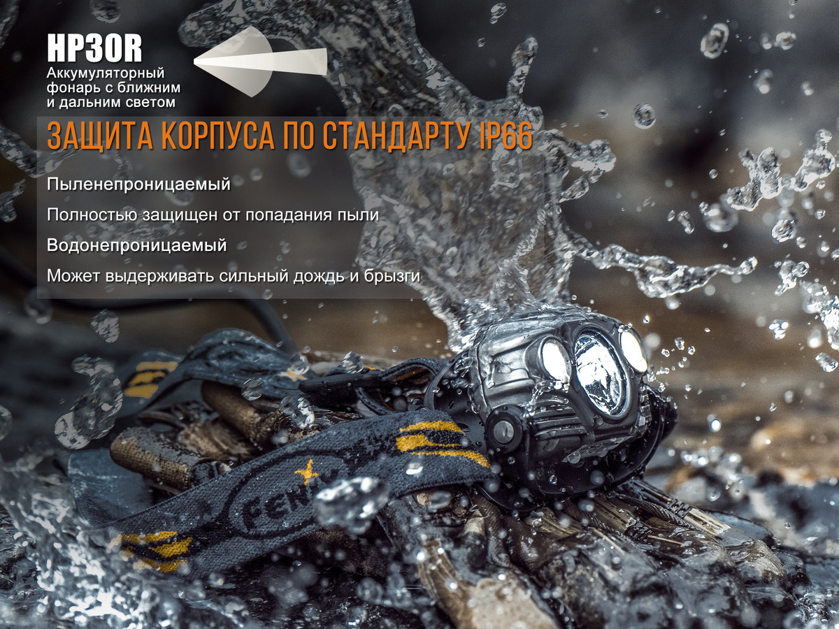 картинка Налобный фонарь Fenix HP30R серый