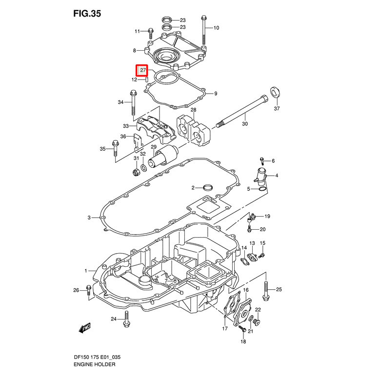 картинка Кольцо уплотнительное Suzuki DF150-350A (09280-70012) (Suzuki)