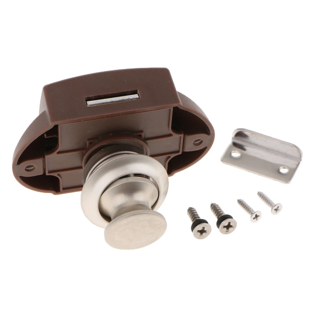 картинка Кнопка-замок мебельный BL01N-BN коричневый (кнопка шампань)
