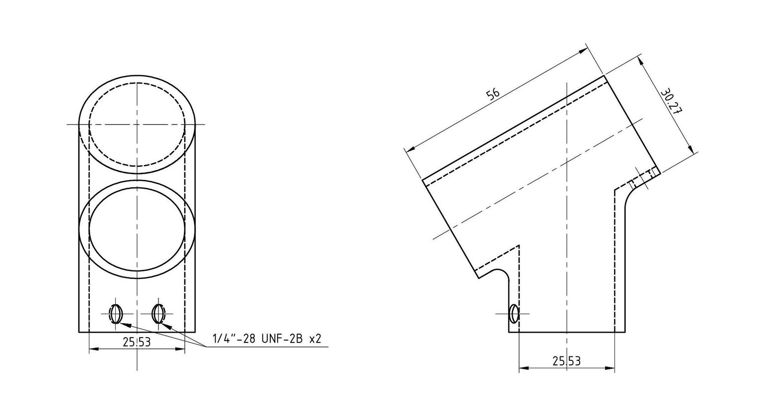 картинка Тройник леера 1" (25 мм), 60 град