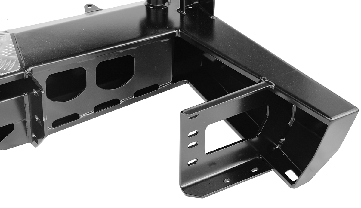 картинка Бампер задний РИФ УАЗ Патриот 2015+ с квадратом под фаркоп и 2-мя калитками стандарт