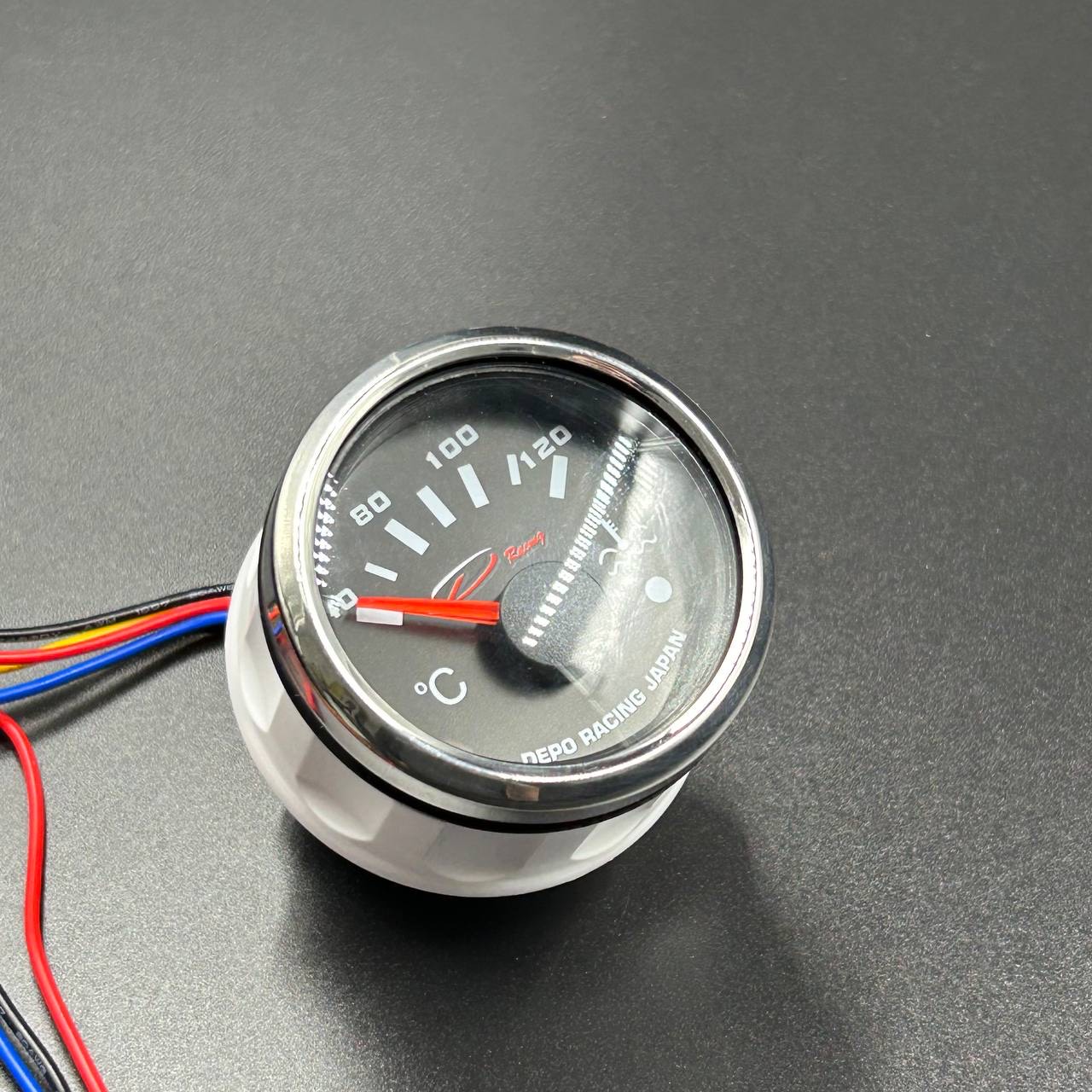 картинка Указатель температуры воды (д.52мм; черный, хромированный ободок) (DEPO)