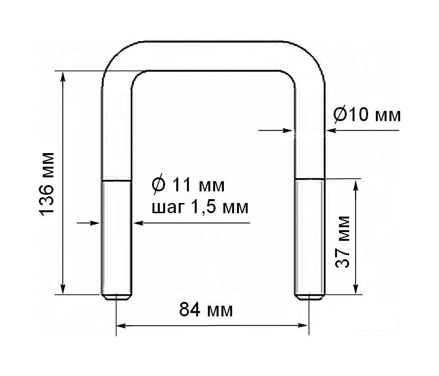 картинка Скоба П-образная 84х136 мм