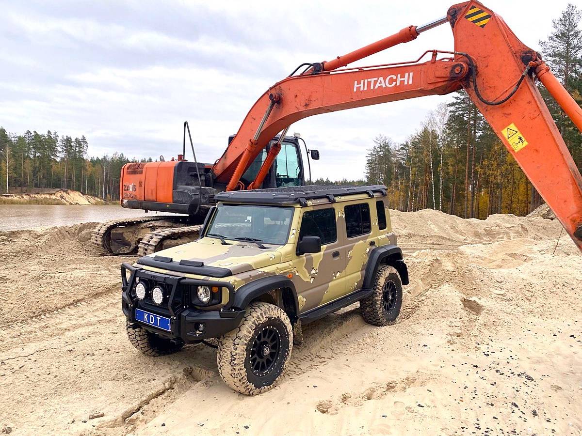 картинка Багажник Suzuki Jimny 5 дверей алюминиевый с местами под встроенную оптику