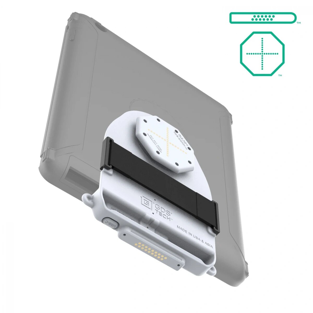 GDS® Tab-Conn™ для чехлов OtterBox Defender (задние пружинные накладки) — серый