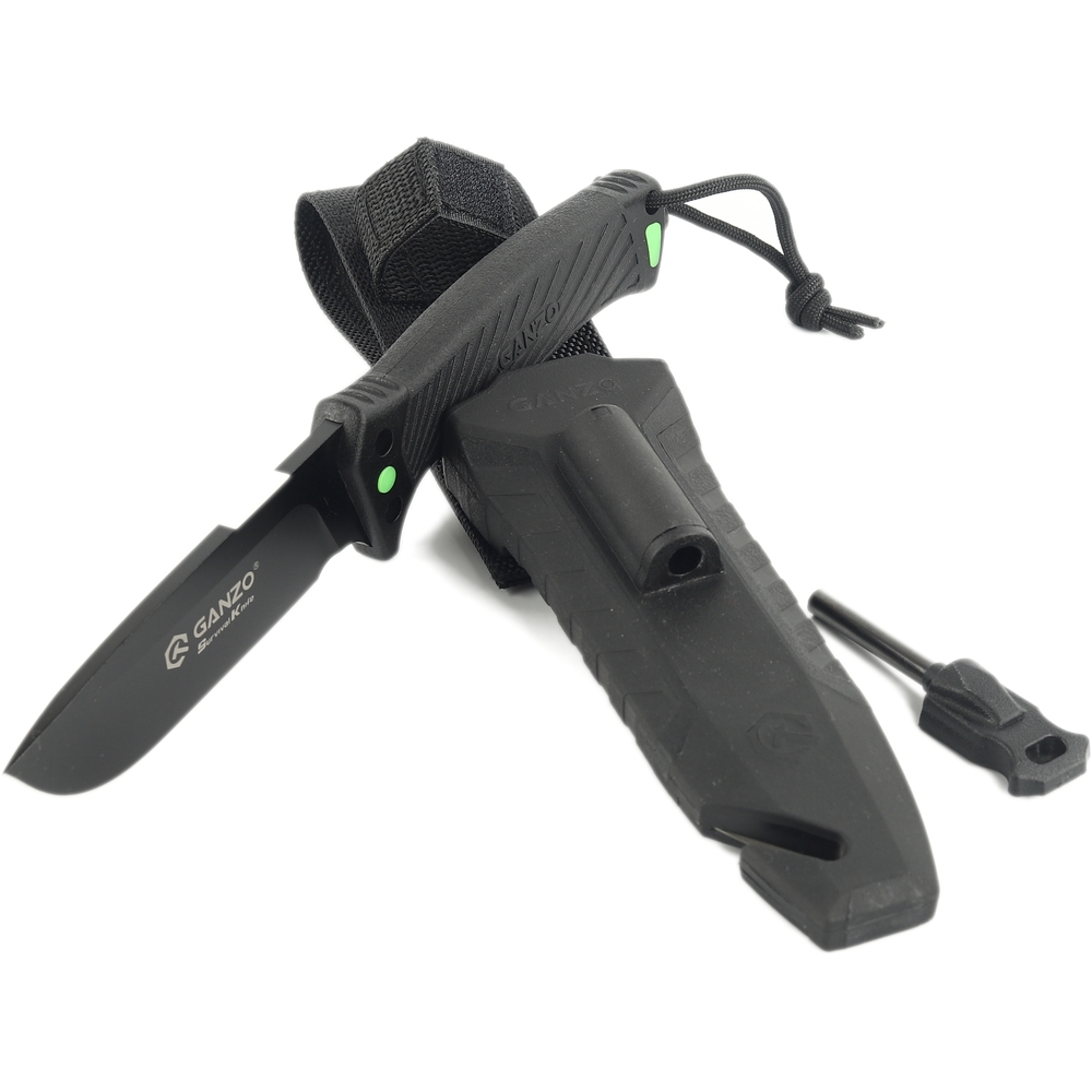 картинка Нож Ganzo G8012V2-BK с паракордом