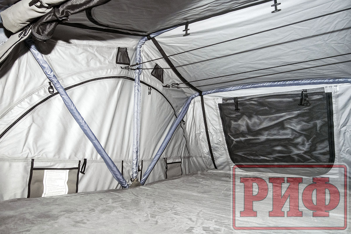 картинка Палатка на крышу автомобиля РИФ Soft RT01-140 усиленная, тент серый